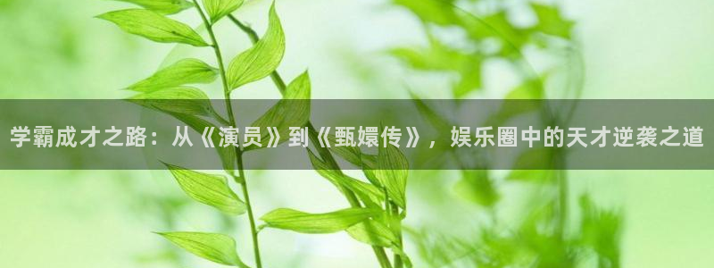 先锋娱乐公司：学霸成才之路：从《演员》到《甄嬛传》，娱乐圈中的天才逆袭之道